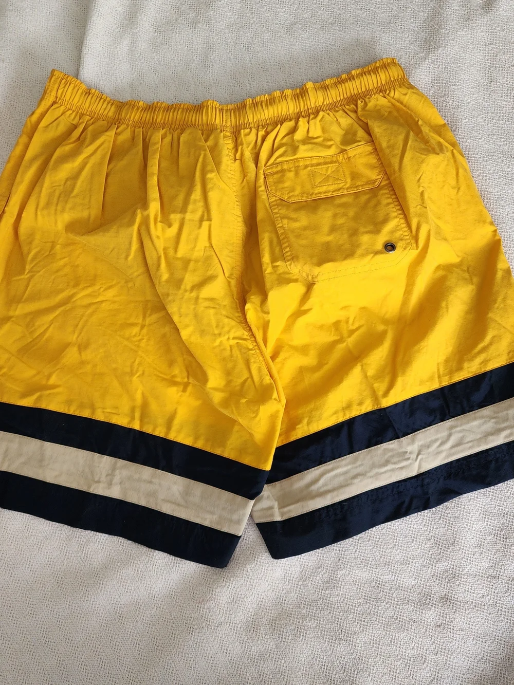 Sonoma Sport Men's Yellow Swim Shorts with Navy Logo [L]
